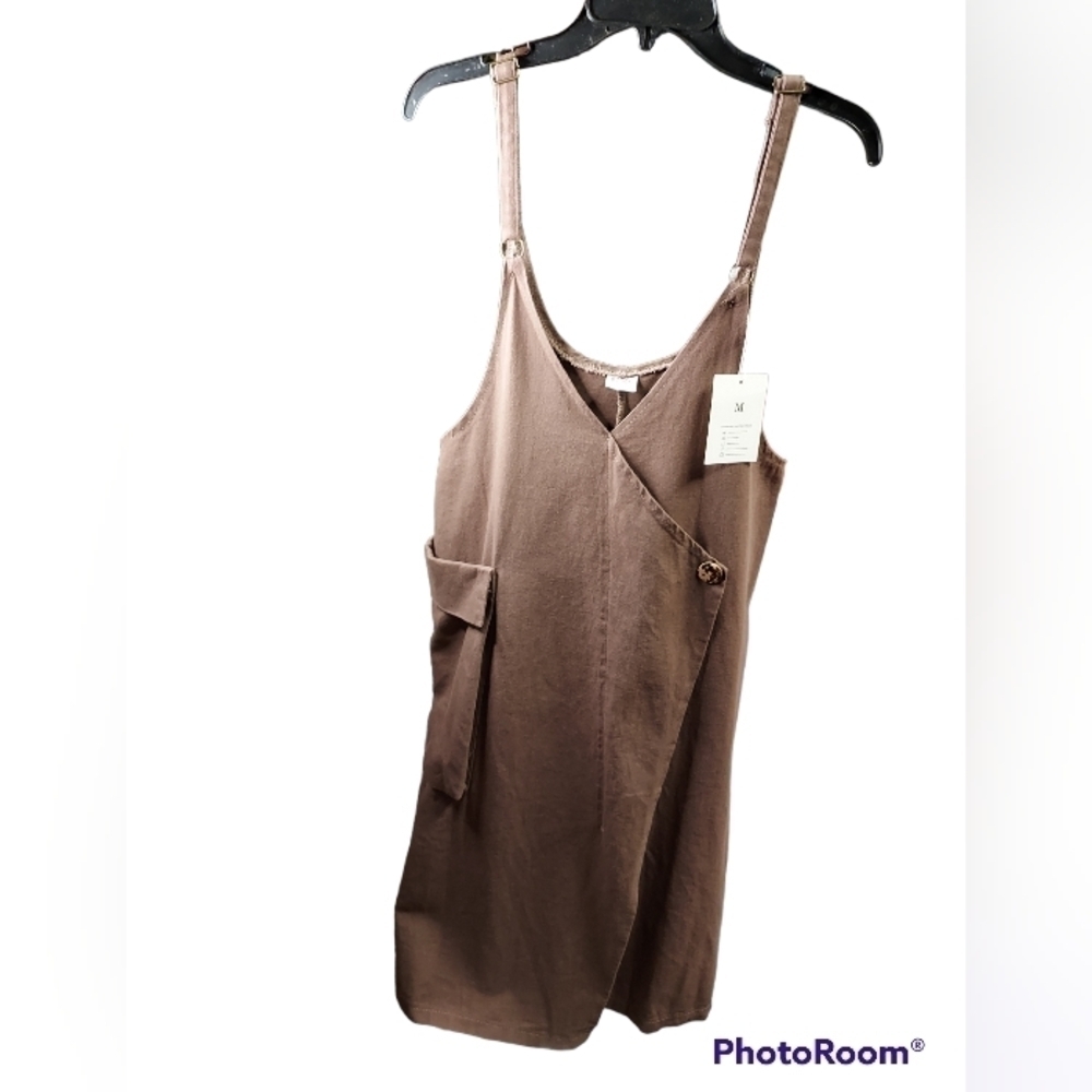 Flygo med brown denim jumper pocket right side NWT